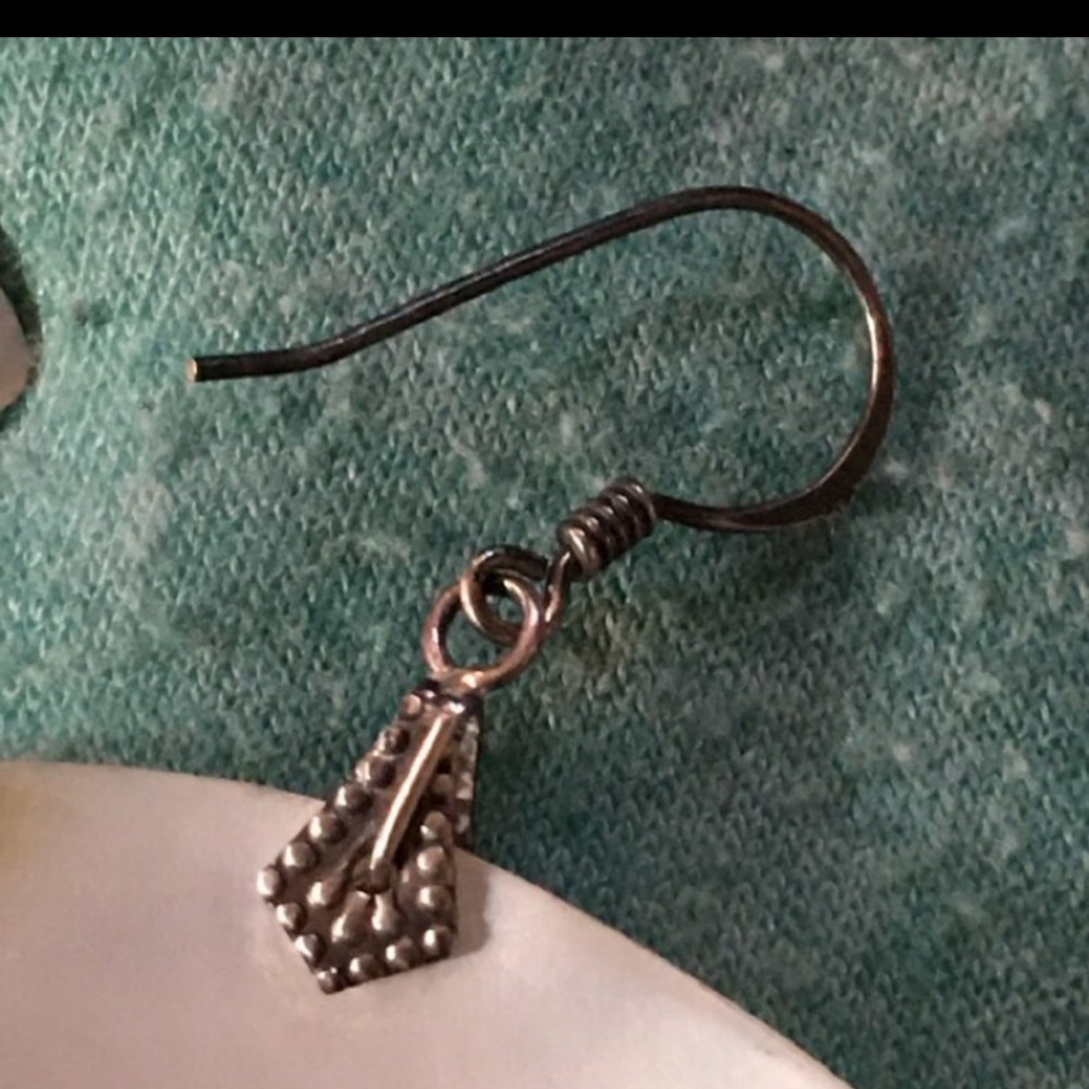 Sterling Silver Sea Shells Triangle Earrings - image 5